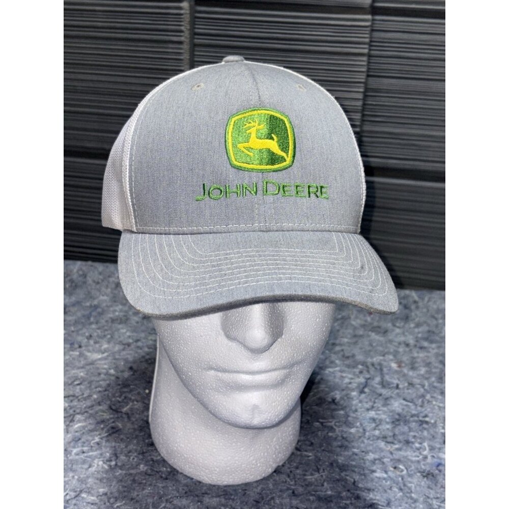 John Deere Men’s Trucker’s Hat Mesh Adjustable‎ Gray/White Fast Shipping!